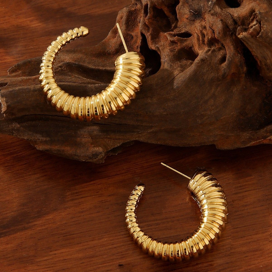 Small Daily Hoop Earrings 18K Gold Plated Stainless Steel