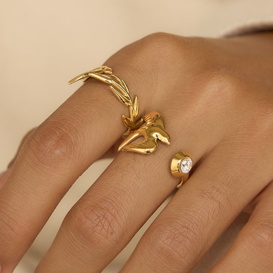 Golden Dove Open Ring