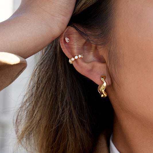 Siena Wave Hoop Earrings