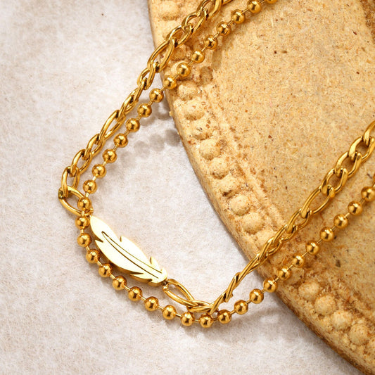 Minimal Cuban Chain Bracelet Gold Plated Stainless Steel