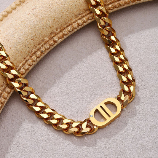 Cuban Chain Necklace and Bracelet Set