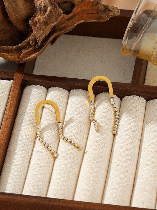 Vintage Irregular Swirl Stud Earrings