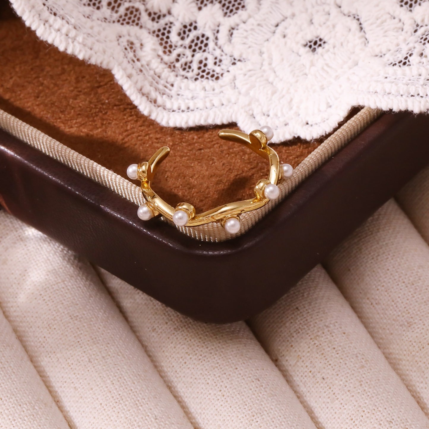 Minimal Beaded Open Ring