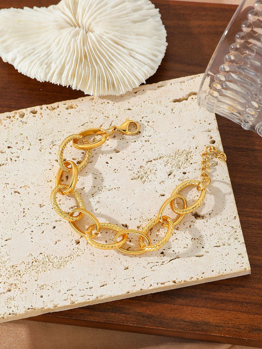 Gold Titanium Steel Minimal Bracelet