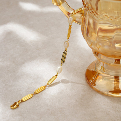 Double Layer Clover Bracelet Gold Plated Stainless Steel