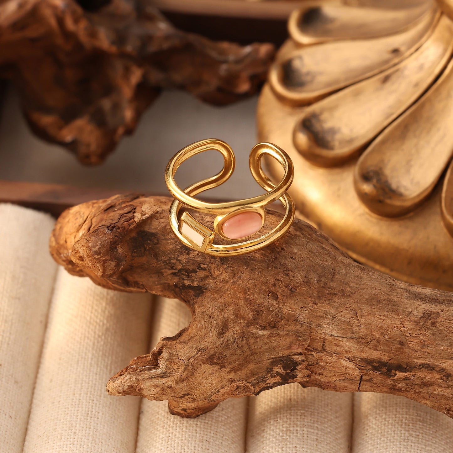 Color Stone Open Ring