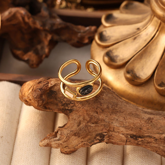 Color Stone Open Ring