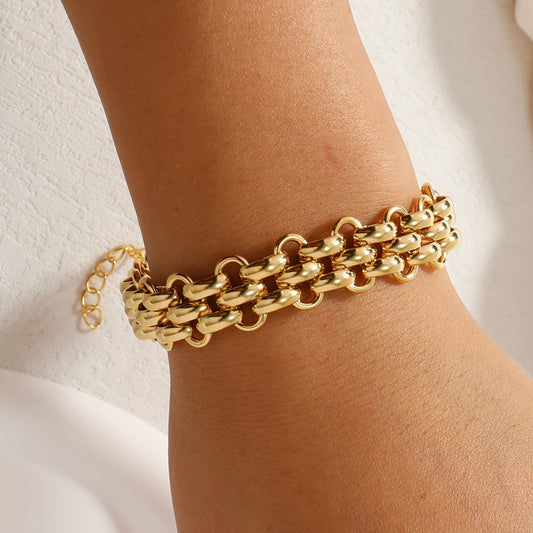 Vintage 18K Gold Plated Chain Bracelet