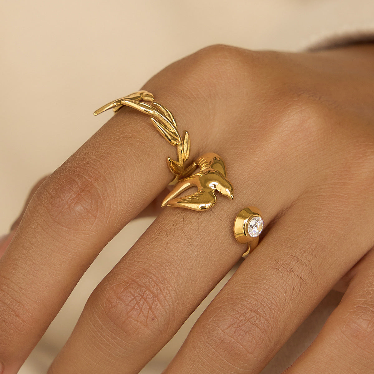 Golden Dove Open Ring