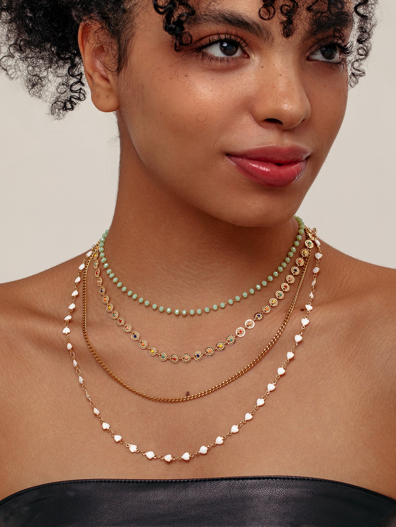 Retro Multi Layer Drip Bead Necklace