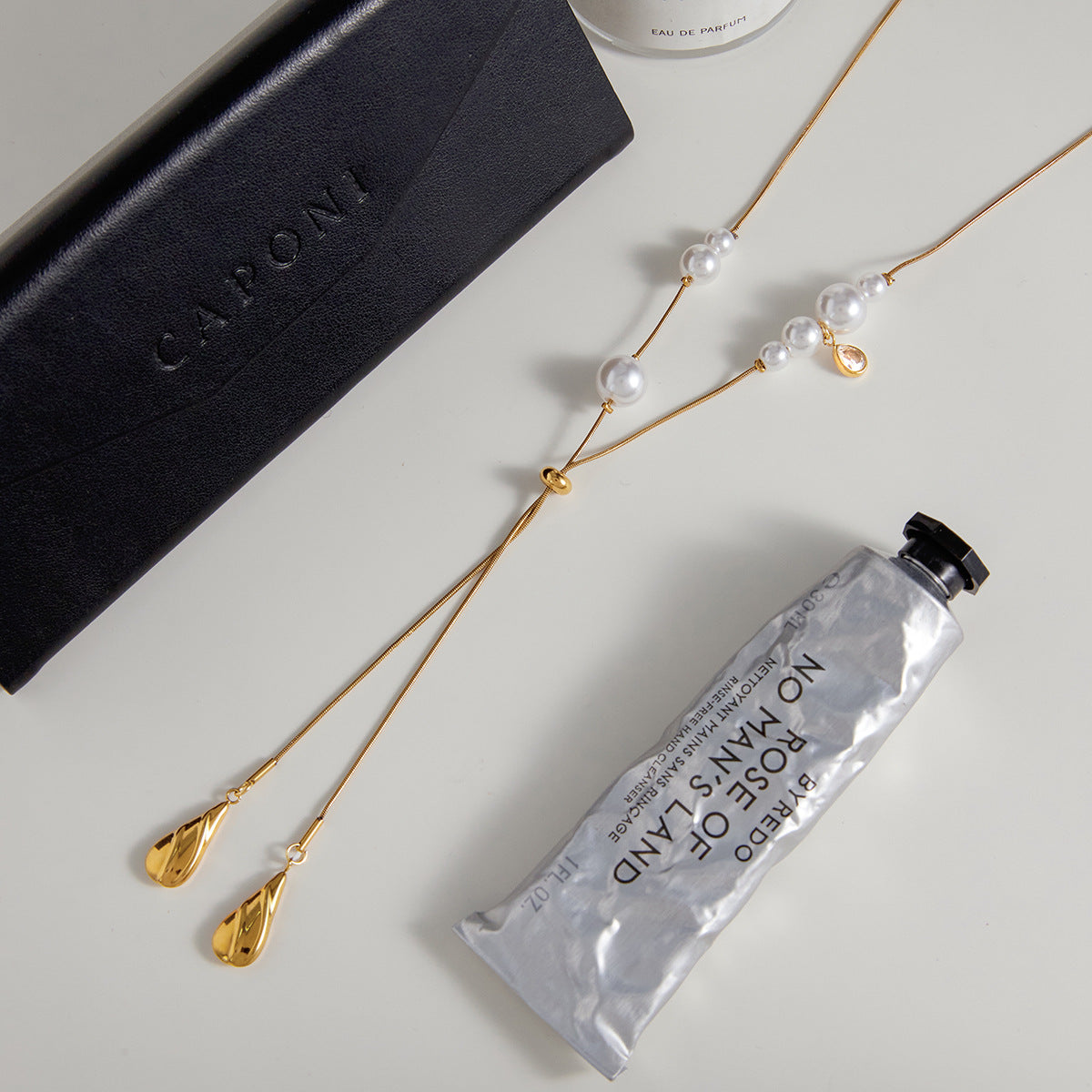 Pearl Drop Lariat Necklace