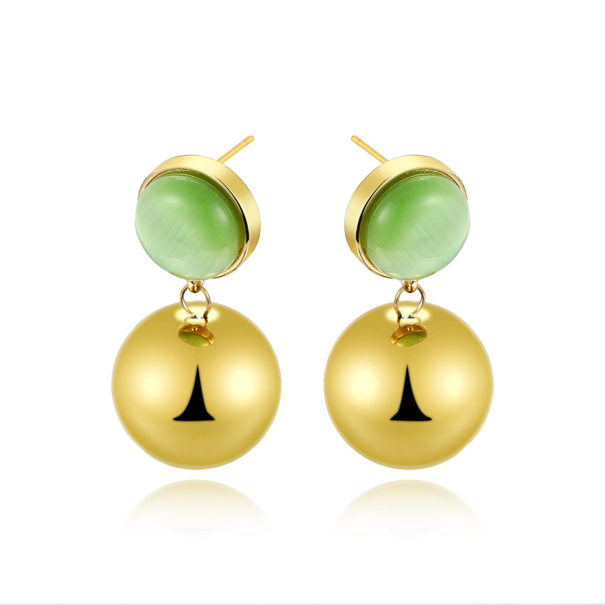 Minimalist Ball Zircon Drop Earrings