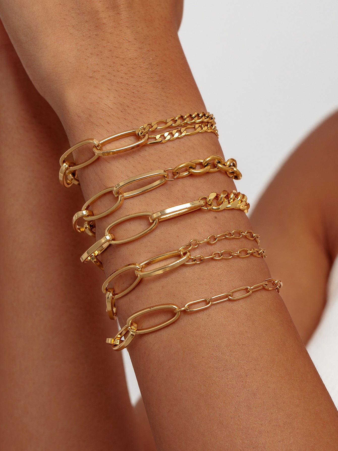Paperclip Chain Bracelet Gold Stainless Steel