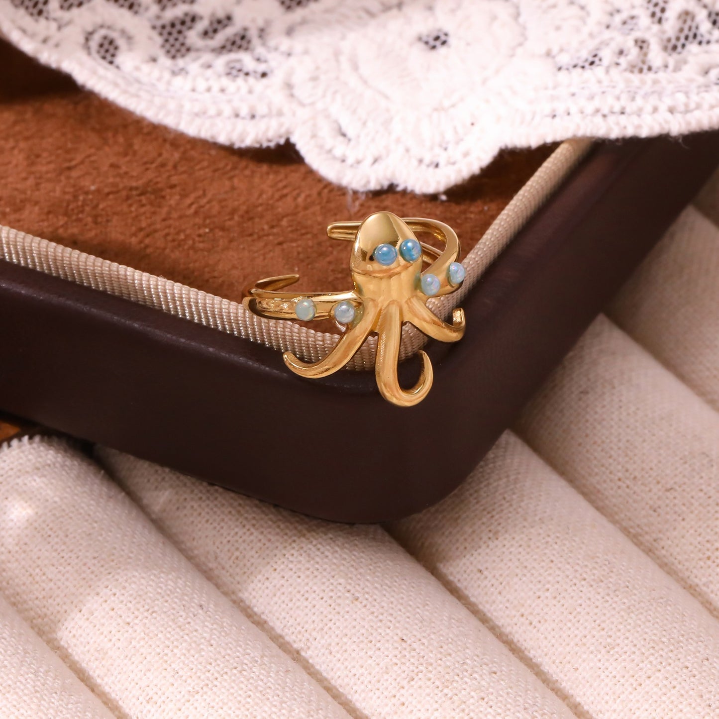 Butterfly Drip Ring Gold Plated Stainless Steel