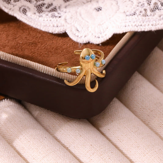 Butterfly Drip Ring Gold Plated Stainless Steel
