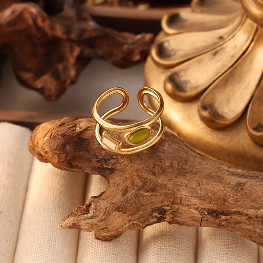 Color Stone Open Ring
