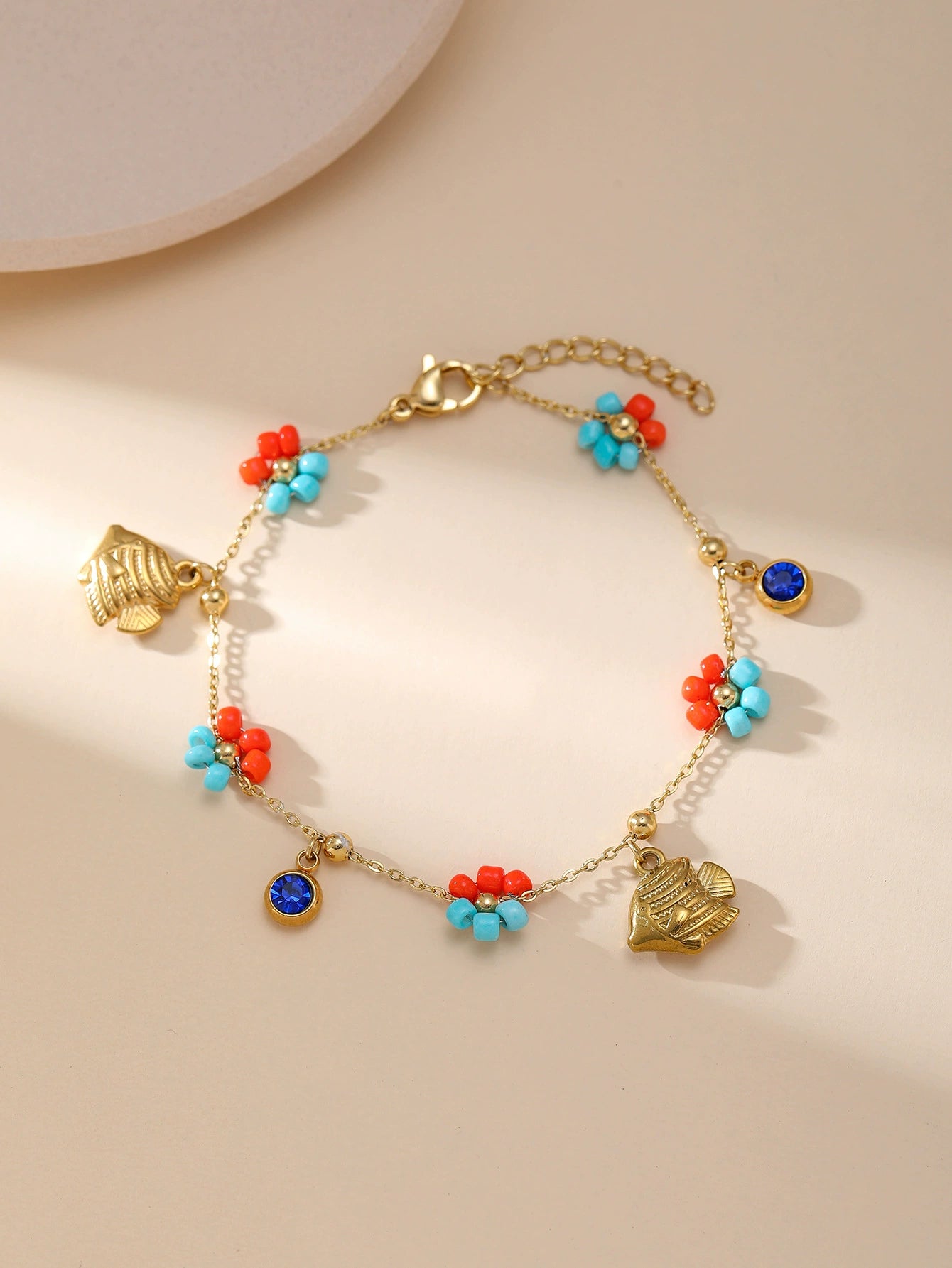Charm Bracelet Set 18K Gold Plated Stainless Steel