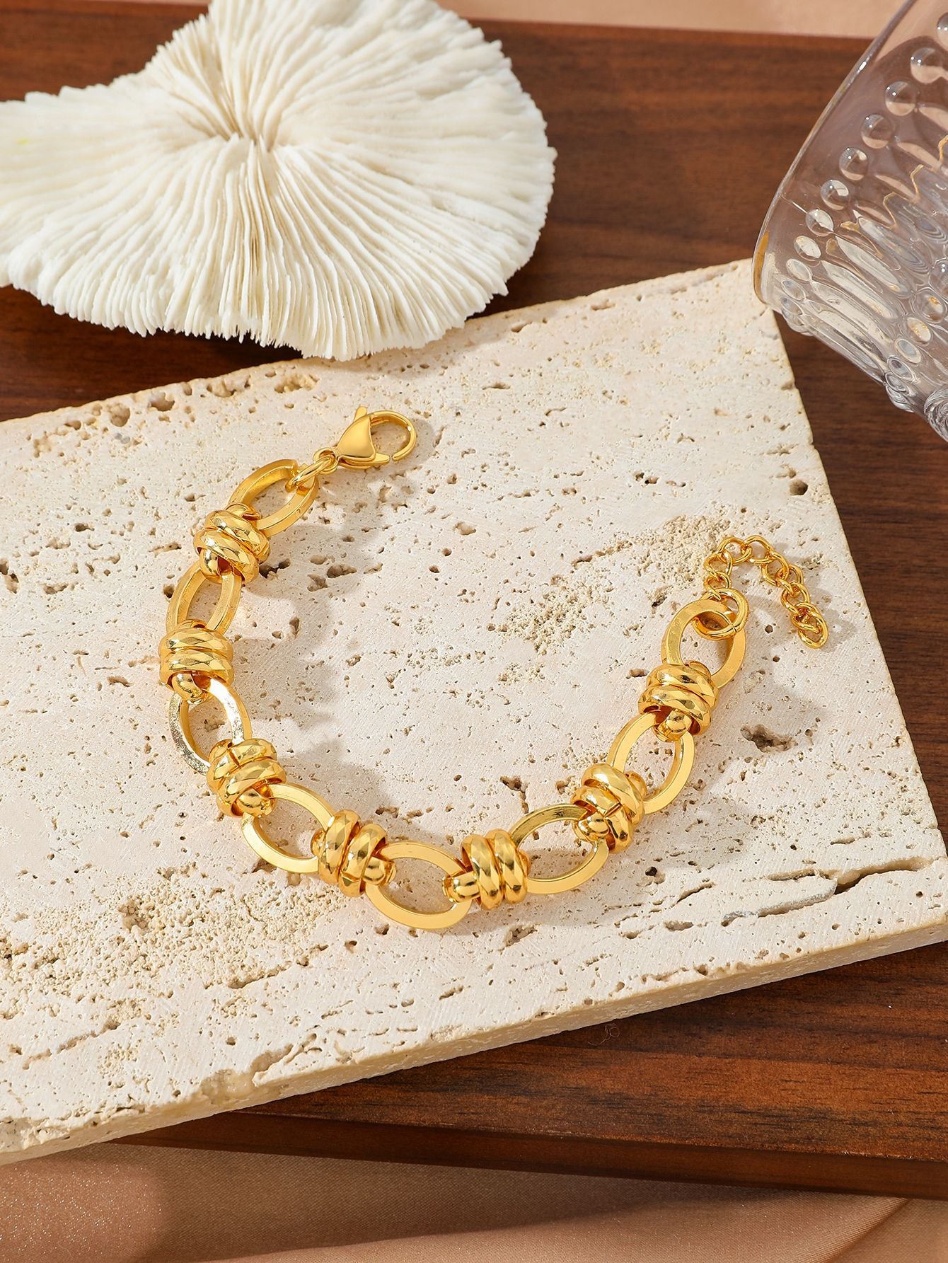 Gold Titanium Steel Minimal Bracelet