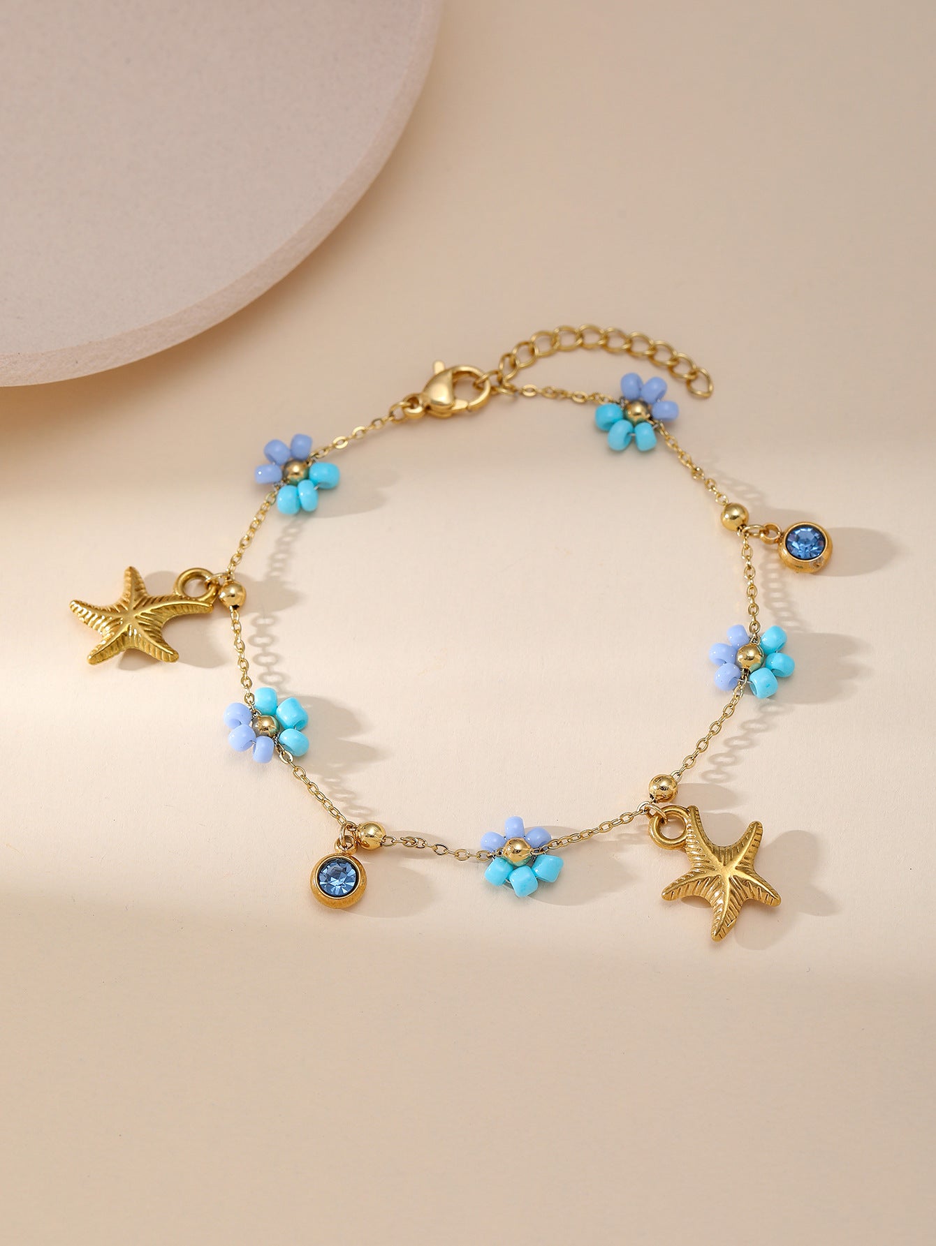 Charm Bracelet Set 18K Gold Plated Stainless Steel