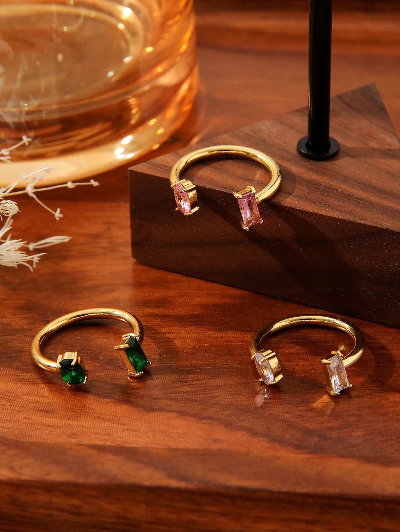 Square Zircon Open Ring
