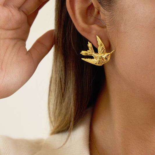 Golden Sparrow Studs