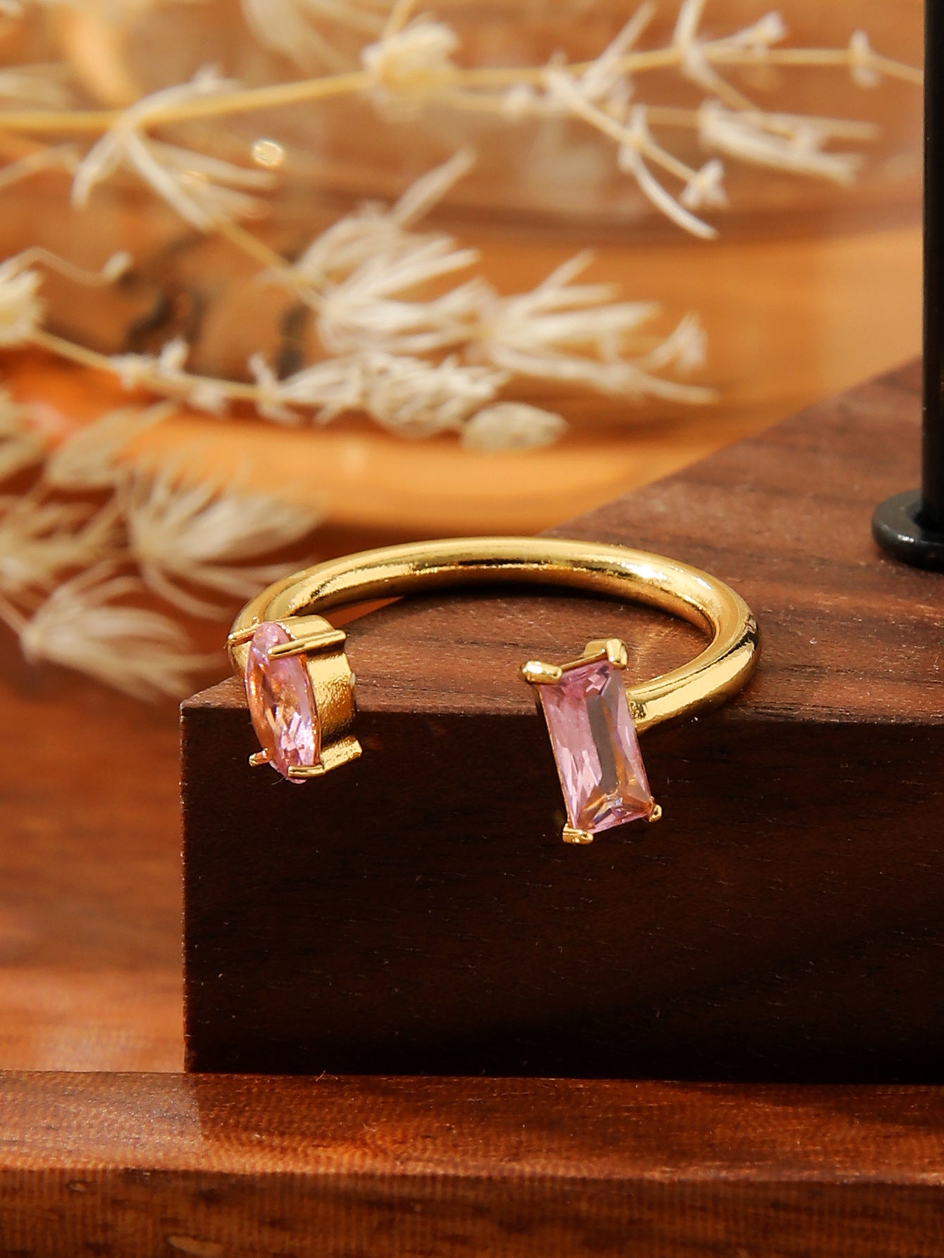 Square Zircon Open Ring