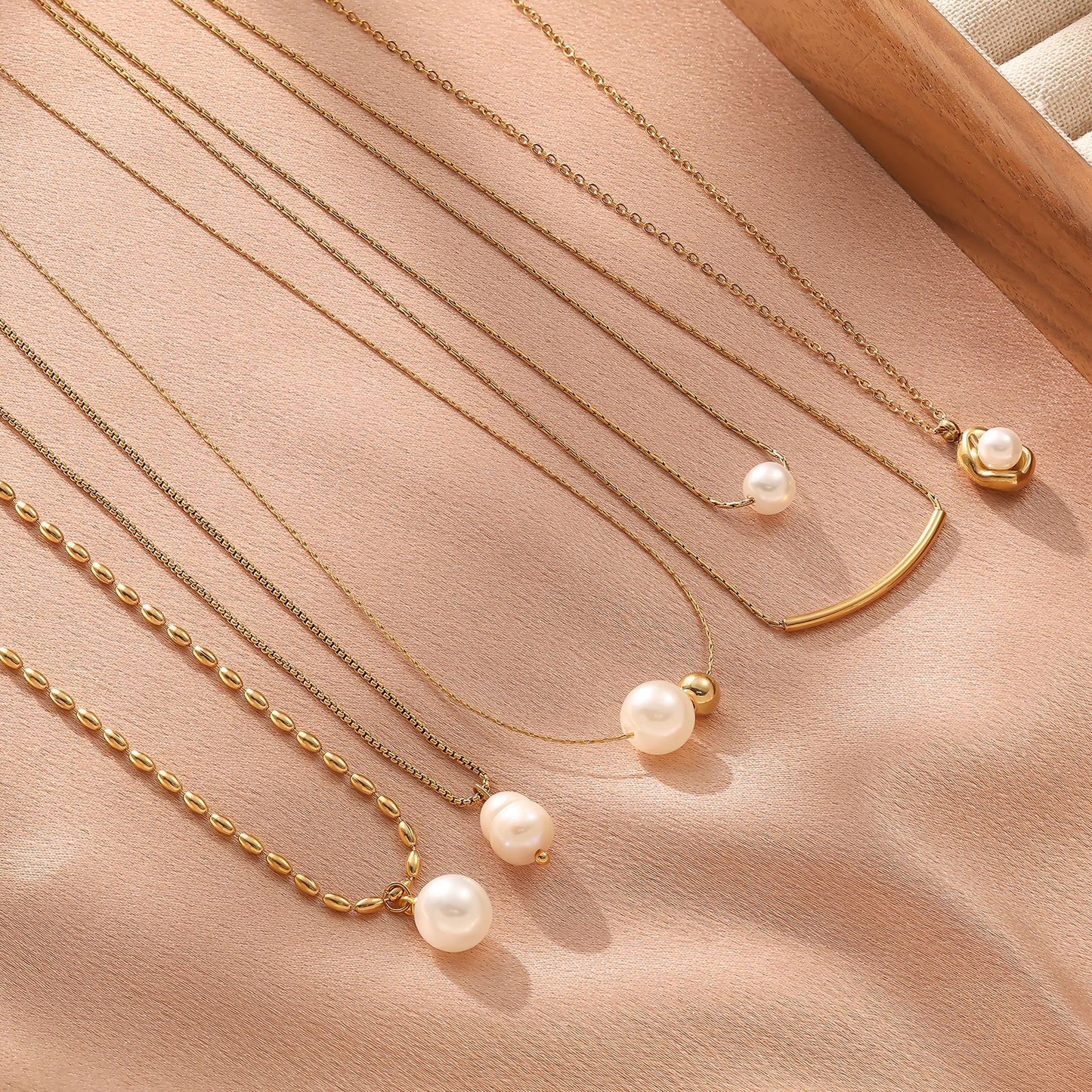 18K Gold Pearl Layered Necklace