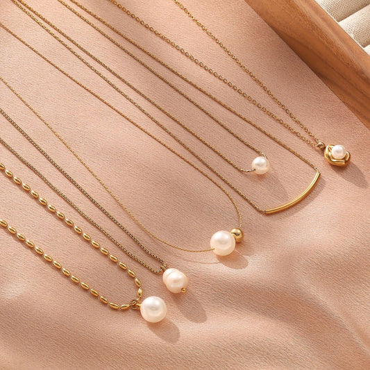 18K Gold Pearl Layered Necklace