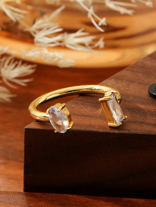 Square Zircon Open Ring