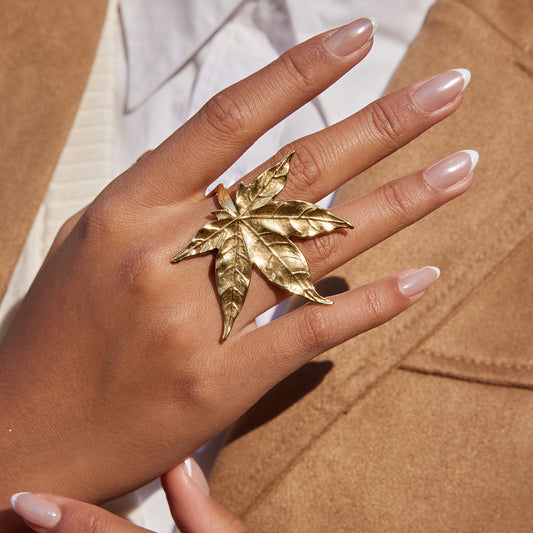 Golden Maple Statement Ring