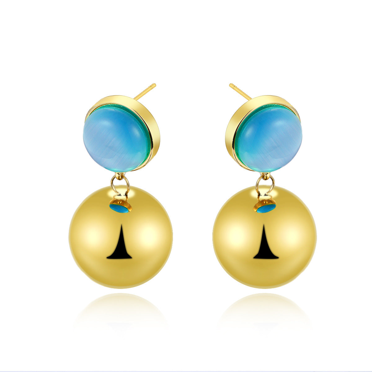 Minimalist Ball Zircon Drop Earrings