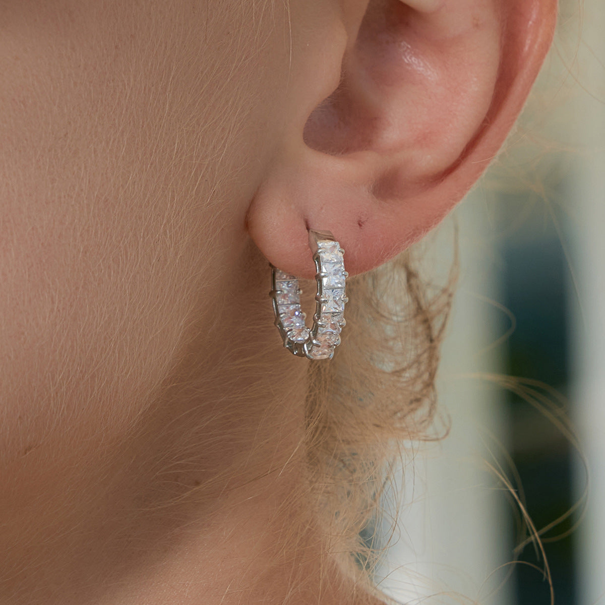 Livia Zircon Hoop Earrings