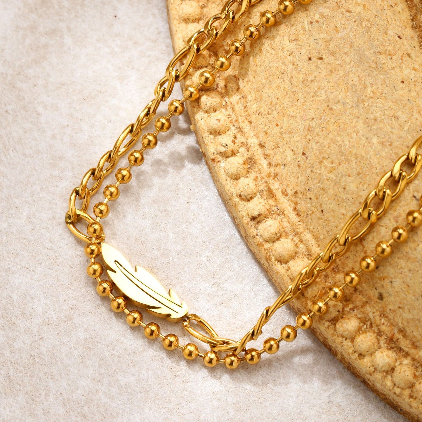 Minimal Cuban Chain Bracelet Gold Plated Stainless Steel