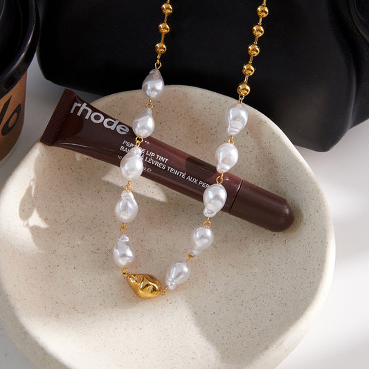 Celeste Pearl Heart Necklace