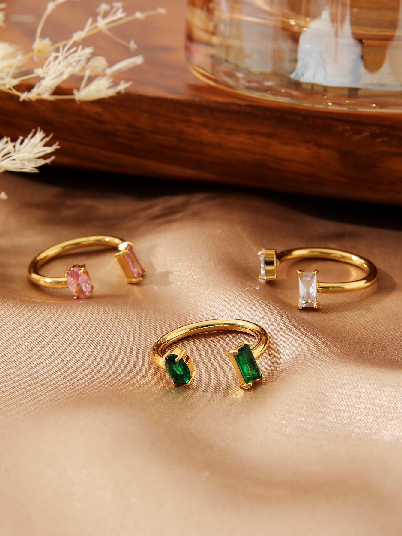 Square Zircon Open Ring