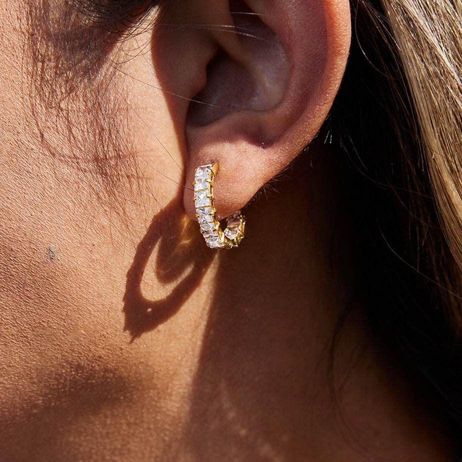 Livia Zircon Hoop Earrings