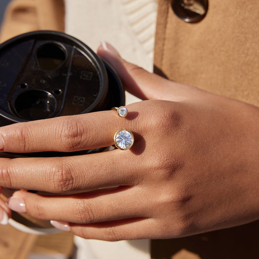 Aurora Dual Stone Open Ring