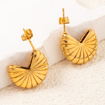 Minimal Gold Stud Earrings Stainless Steel Geometric Set