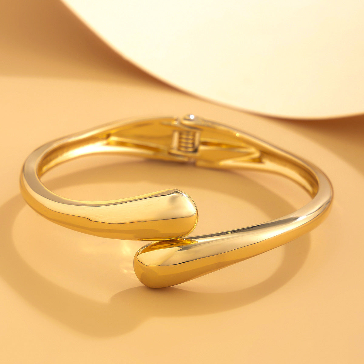 Bold Open Cuff Bracelet Gold Plated Stainless Steel