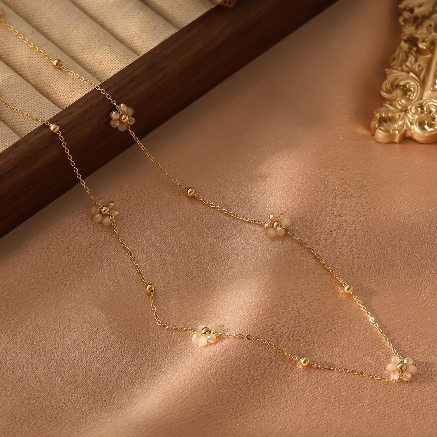 Dainty Colorful Flower Gold Necklace