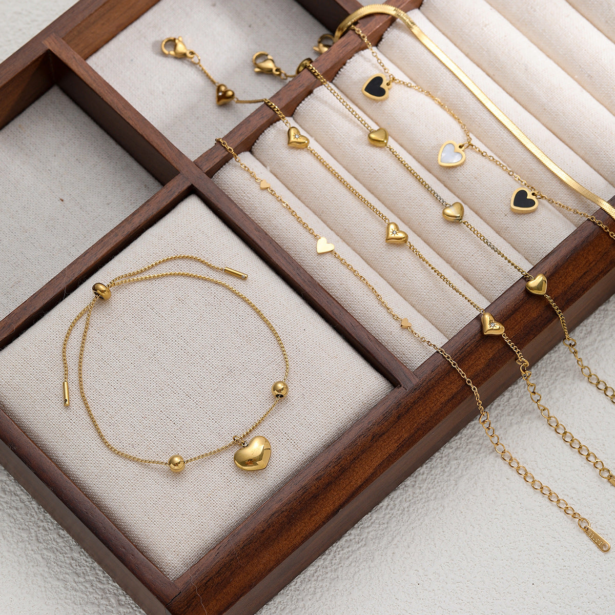 Minimalist Gold Heart Titanium Steel Bracelet