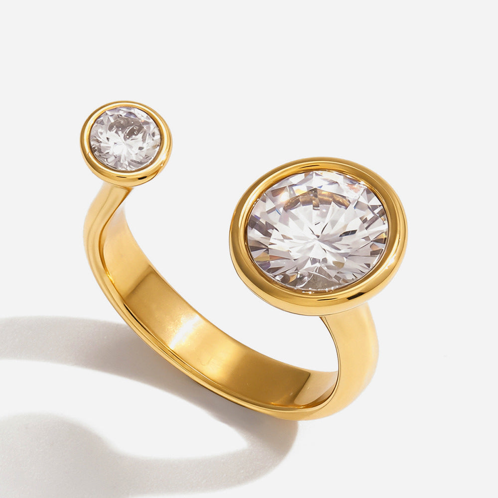 Aurora Dual Stone Open Ring