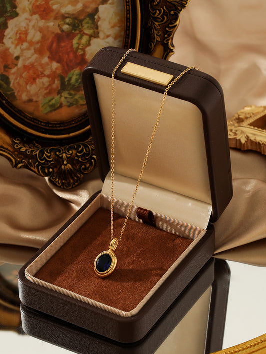 Vintage Gem Halo Pendant Necklace