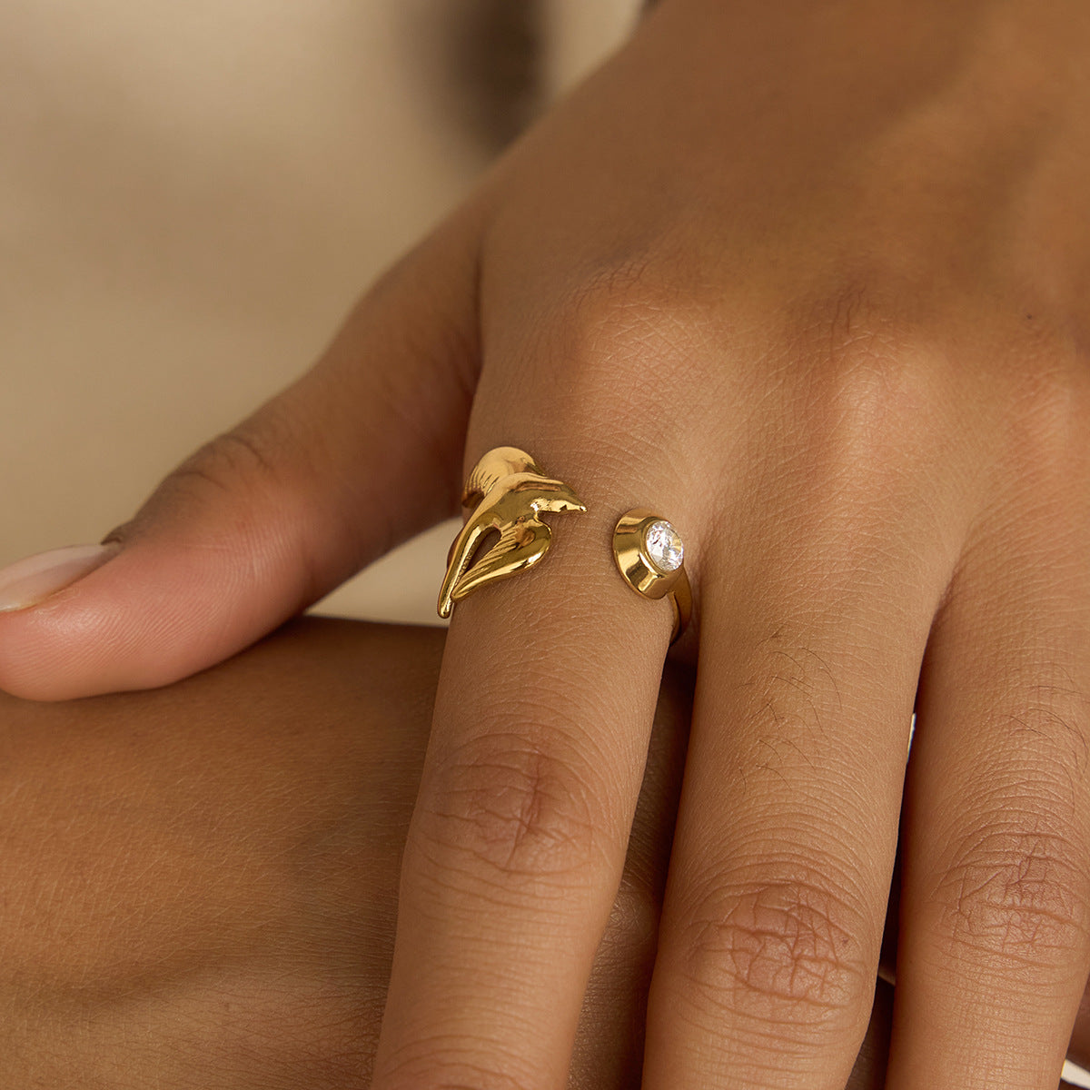 Golden Dove Open Ring