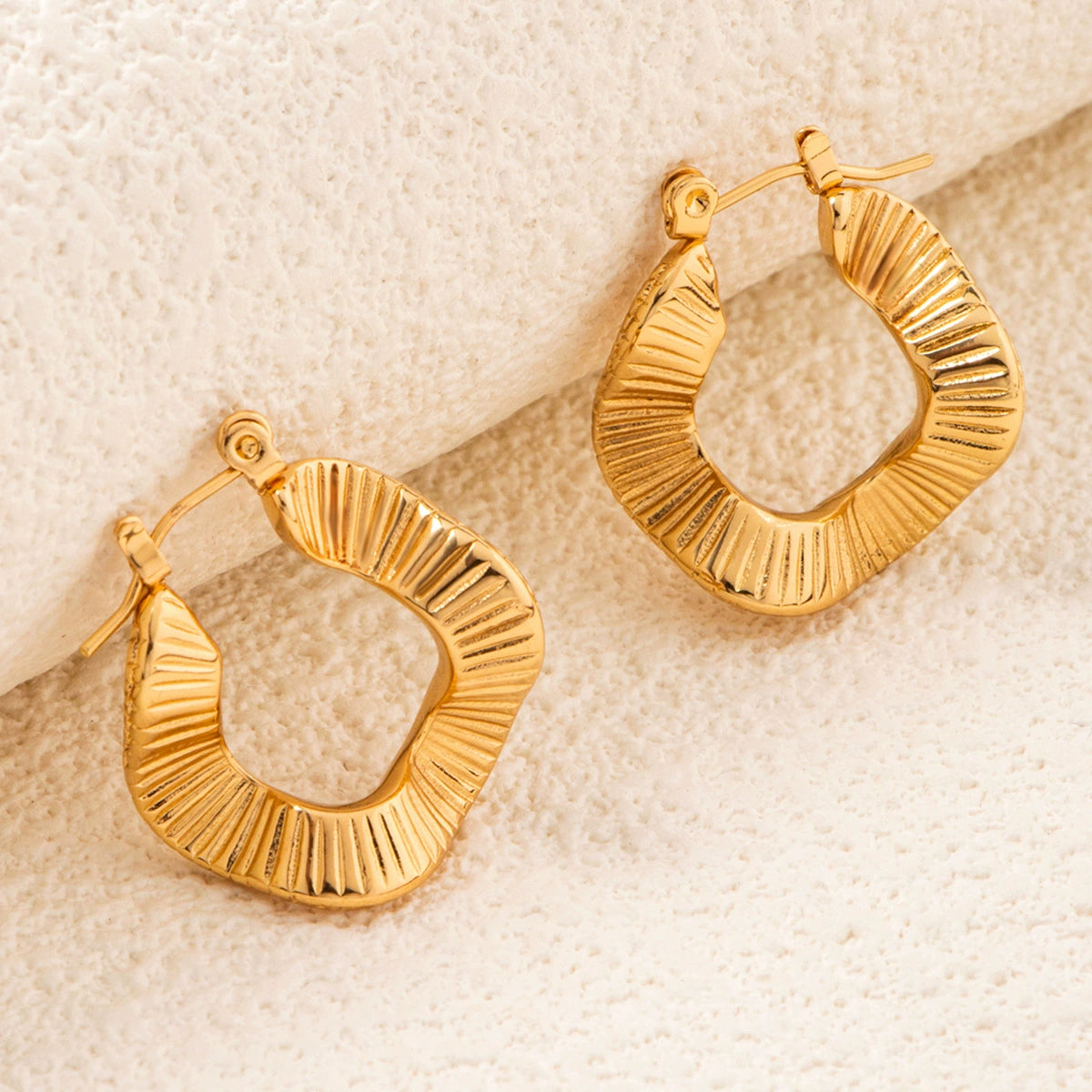 Minimal Gold Stud Earrings Stainless Steel Geometric Set 2