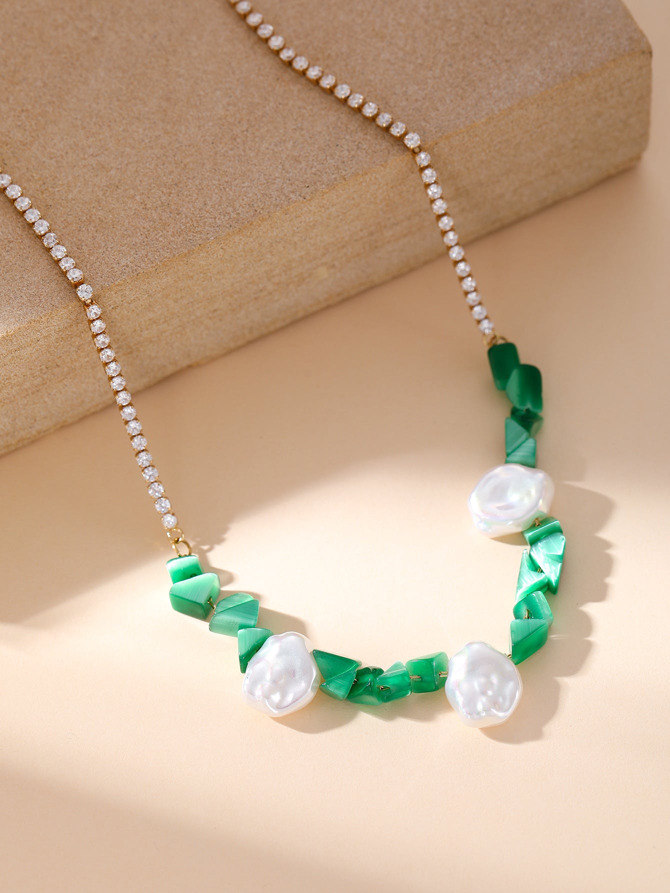 Green Stone Layered Necklace