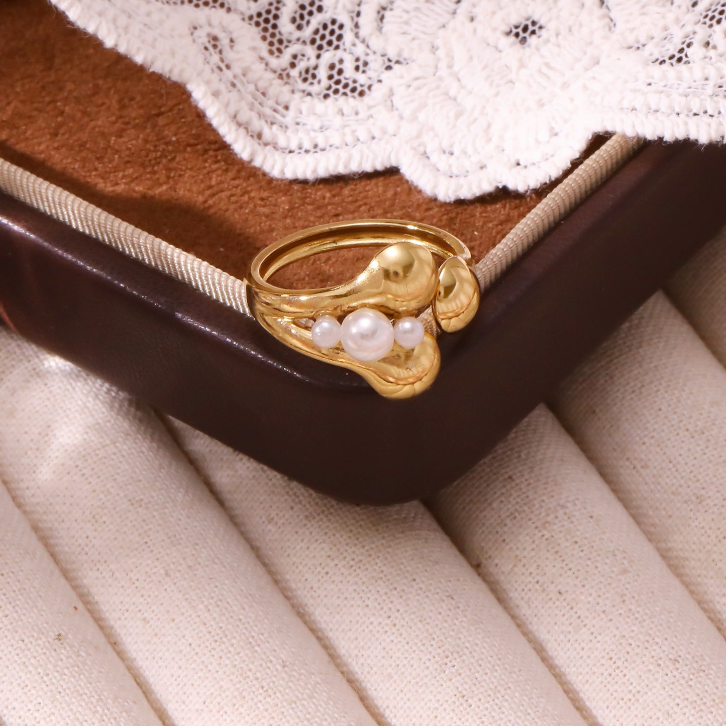 Minimal Beaded Open Ring