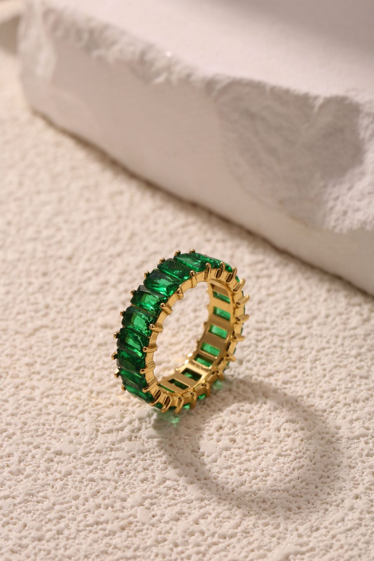 Gold Geometric Colored Zircon Ring