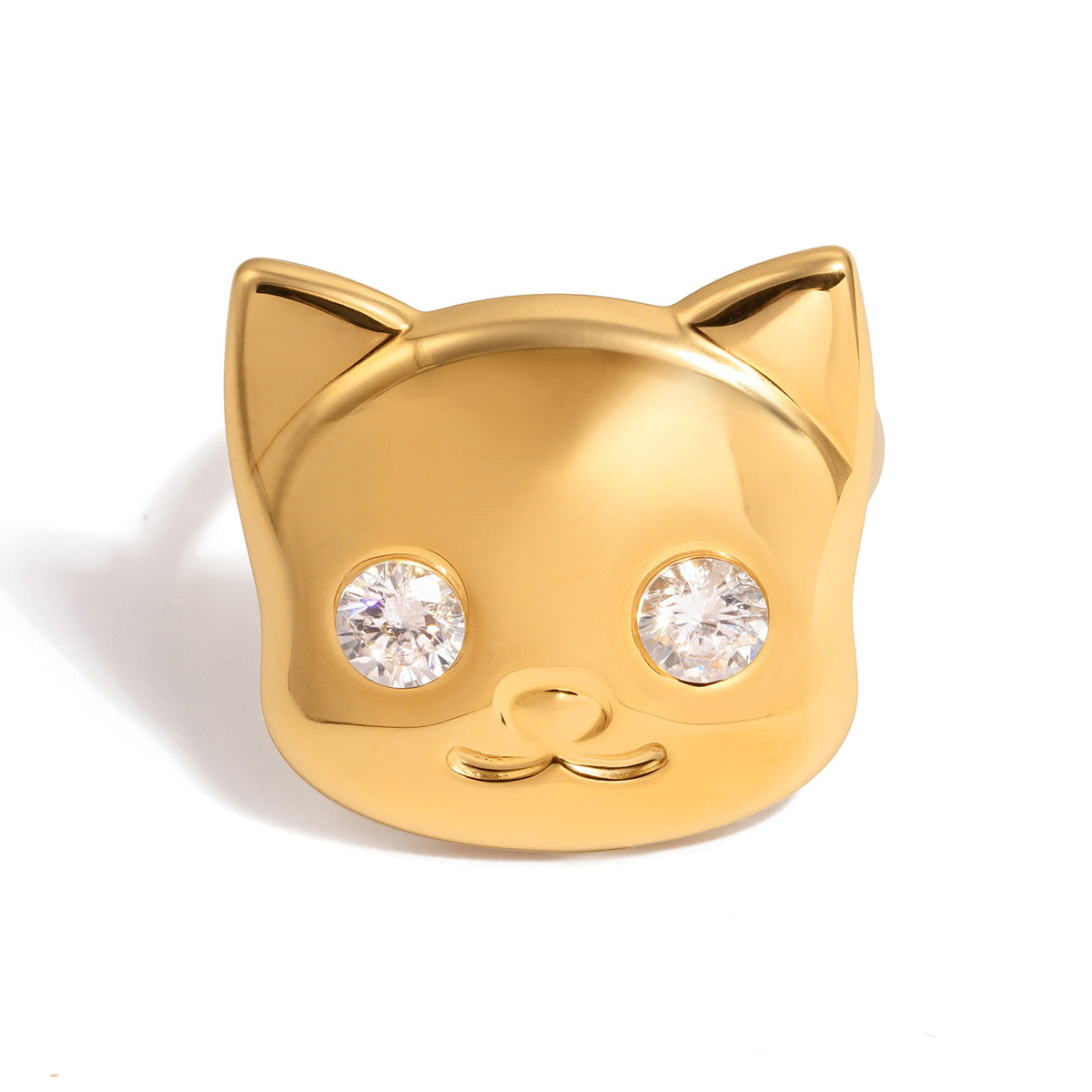 Crystal Cat Open Ring