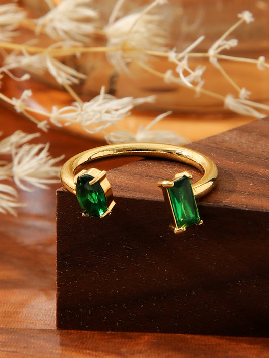 Square Zircon Open Ring